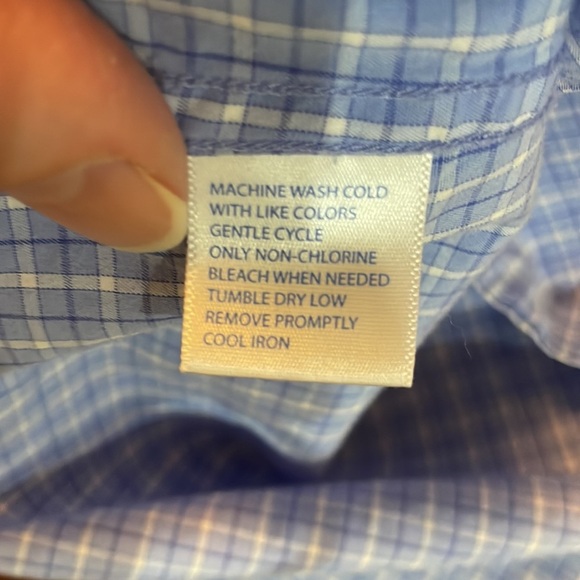 Southern Tide Button Down. Large. Mountainside windowpane. Blue. Cotton - Picture 9 of 11